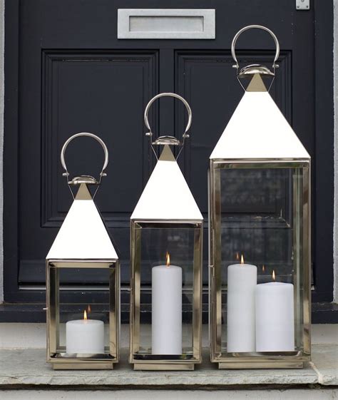 Extra Tall Silver Candle Lantern Topsham Zaza Homes Silver Candle