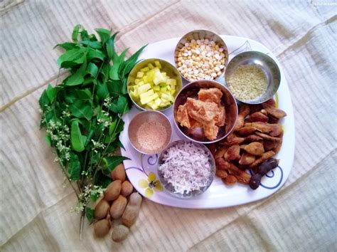 On the special occasion of ugadi, a special dish will be made which is called ugadi pachadi in telugu and bevu bella in kannada which is a mixture of 6 tastes. Ugadi Pachadi | Belluri's.com
