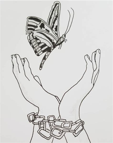 Mental Health Art Butterfly Hands Let Go Release Yourself Seni