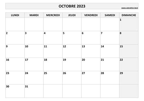 Calendrier Octobre Imprimable The Imprimer Calendrier Images