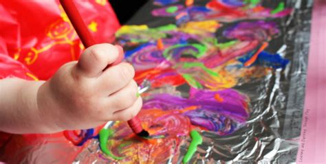 Learning And Exploring Through Play Easy Art For Kids Painting On Foil