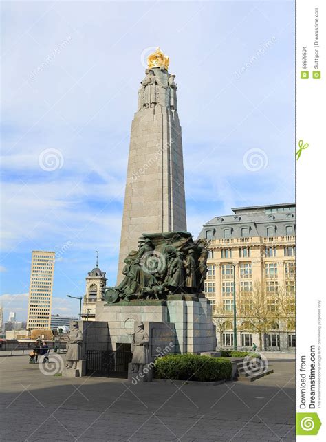 Monument To The Glory Of Belgian Infantry In World War Editorial Image