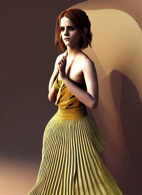 Emma Watson Wearing Finely Pleated Silk Bihu Mekhela Strapless C Arthub Ai