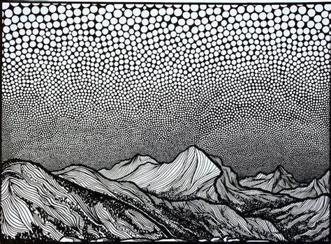 Christa Rijneveld Creates Pen And Ink Line Drawings Of Mountains