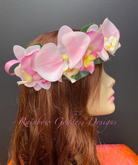 Pink Orchid Crown Flower Crown Tropical Crown Floral Headpiece