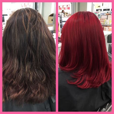 Before And After Pravana Vivids Red And Wild Orchid Also Used Rusk Elimin8 Color Remover And