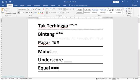 Cara Membuat Garis Untuk Tanda Tangan Di Ms Word