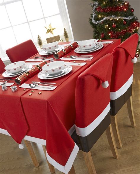 Many venues in sydney set up special xmas party menus for the silly season, so you can choose from heaps of different offers for your private christmas dinner. 6 Christmas Chair Covers Dinner Table Santa Hat Home ...
