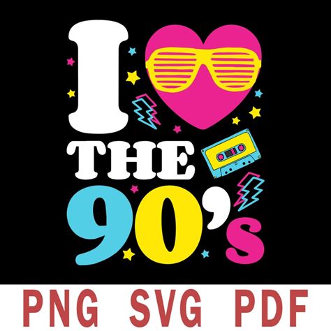 90s love retro svg 1990's 90s svg I Heart the Nineties | Etsy