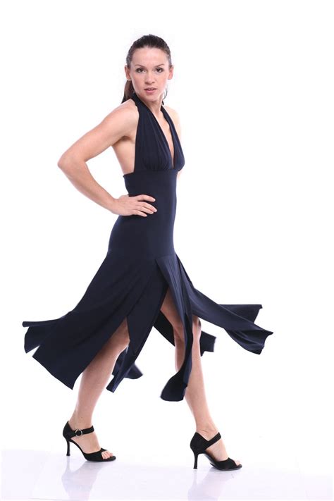 Simple And Yet Dramatic Dress For Tango Made In Solid Stretch Viscose Skirt And Upper Body