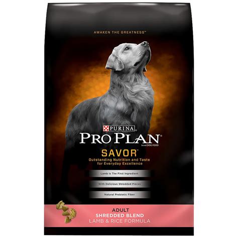Dogs with sensitive stomachs need food that is easily digestible. PURINA-PRO-PLAN-SAVOR-SHREDDED-BLEND-LAMB-RICE-DOG-FOOD-35-LB