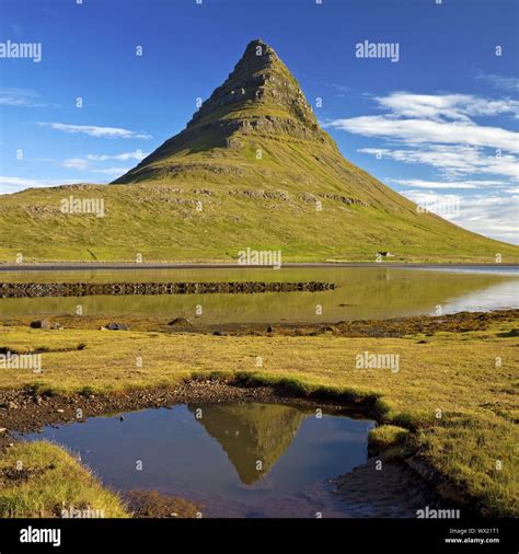 Mount Kirkjufell With The Fjord Grundarfjördur Snæfellsnes West