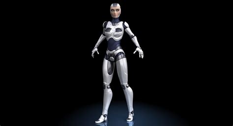 Sci Fi Female Robot 3d Model
