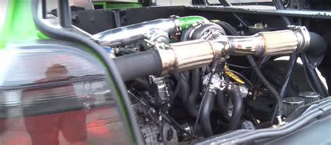 1600 Hp Vw Golf With Two Engines Goes Drag Racing Blows Rear Gearbox
