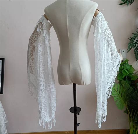 Detached Flare Lace And Tassle Winged Sleeves Etsy