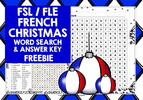 French Christmas Word Search Freebie Teaching Resources