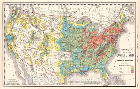 Historic Map 1898 Map Of The United States Showing In Six Degrees Of