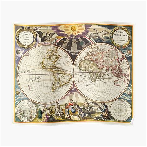 Vintage Antique World Map Poster For Sale By Suziqprayers427 Redbubble