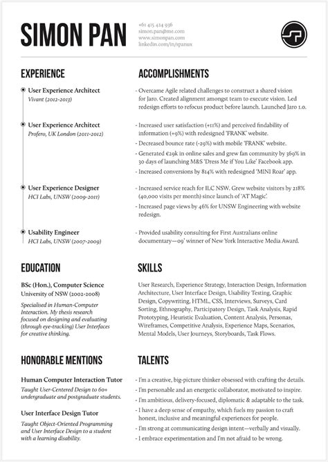 Congratulations on getting an interview, it's no minor feat! 8 Brilliant UX Designer Resumes that Secured Job Offers from Google | Resume design, Teaching ...