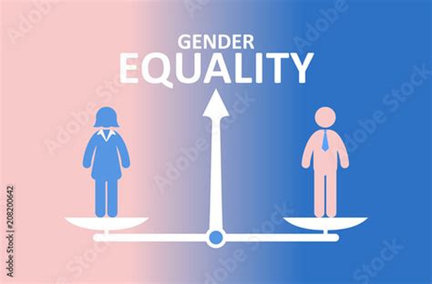 Gender Equality Concept Male And Female Standing On Balance Stockfotos Und Lizenzfreie