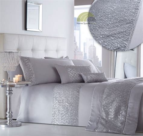 Sequined Silver Duvet Cover Bedding Bed Set Or Cushion Or Curtains Or