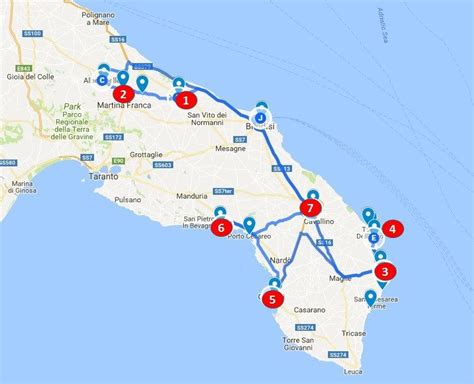Cartina geografica la guida turistica mappa dov'è il salento! Salento Italien Karte
