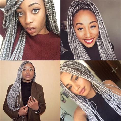 Braiding has been used to style and ornament human and animal hair for thousands of. Fall Gray Boxbraids 2015 - African Curls | Tree braids ...