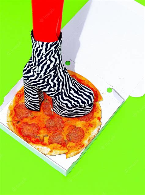 Premium Photo Fashion Fast Foot Creative Design Minimal Art Pizza Addict Food Porn Concept