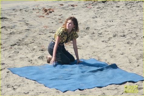 Millie Bobby Brown Films A Dramatic Scene At The Beach For Stranger