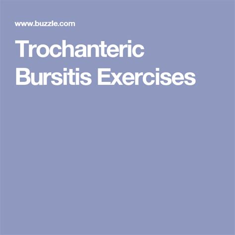 Trochanteric Bursitis Exercises Bursitis Trochanteric Bursitis Exercise