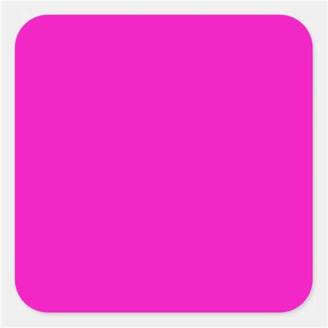 Neon Hot Pink Light Bright Fashion Color Trend Square Stickers Zazzle