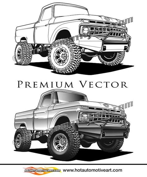 Select from 35870 printable crafts of cartoons, nature, animals, bible and many more. 1065 Ford lifted 4x4 pickup truck vector clip art | Truck ...