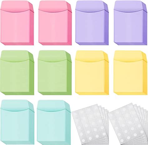 100 Pieces Library Card Envelope Colorful Small Packet