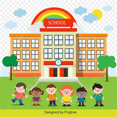 Beautiful Cool Cartoon Cute School Students Lining Up Student Clipart