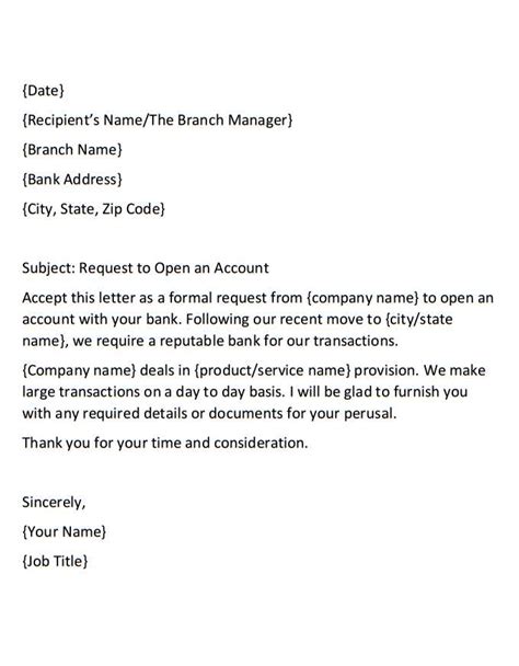 Request Letter To Bank For Opening New Account Format In Word And Pdf