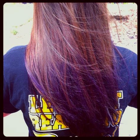 Purple Dip Dye Long Hair Styles Hair Makeup Hair Inspiration