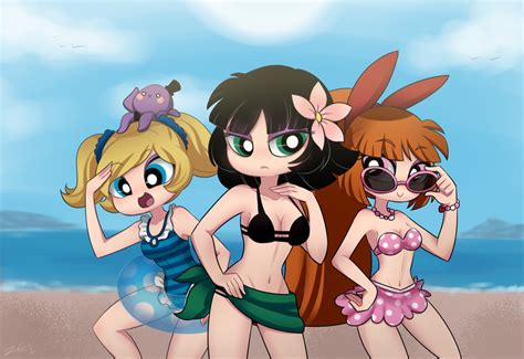 Summer Puffs By MisterZei Powerpuff Girls Anime Cartoon Network