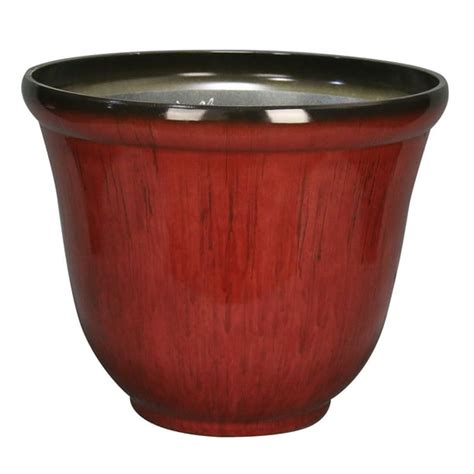 Better Homes And Gardens Perry Red Color Recycled Resin Planter 22in X 22in X 18in