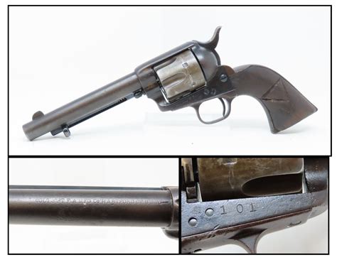 Us Colt Artillery Model Single Action Army Revolver 1124 Candr Antique
