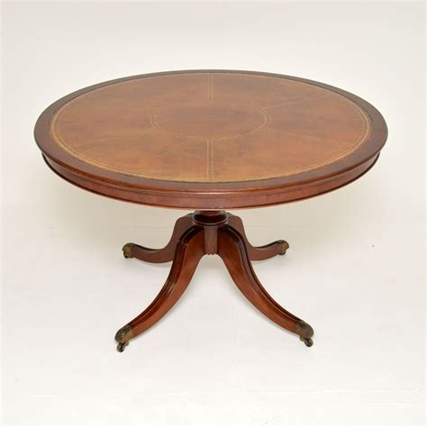 Antique Regency Style Leather Top Mahogany Dining Centre Table
