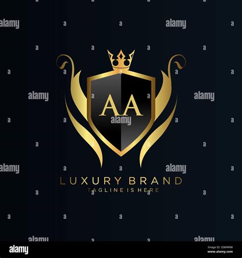 Aa Letter Initial With Royal Templateelegant With Crown Logo Vector