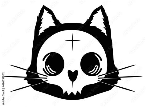 skull of a cat a tool for the ritual cat head silhouette with skull cute cat skull occult