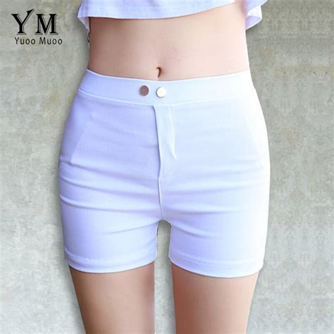 Yuoomuoo New Sexy Summer Skinny Blackwhite Shorts Women Elastic Big