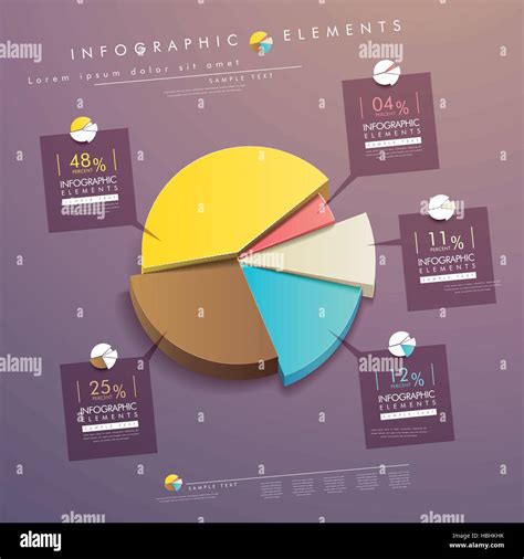 Modern Vector Abstract Pie Chart Infographic Elements Stock Vector