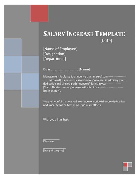 Salary Increase Template In Word And Pdf Formats