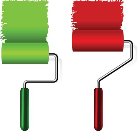 Painted Two Paint Rollers Free Image Download