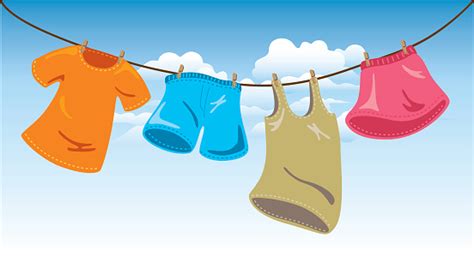 Hanging Clothes On Washing Line Stock Illustration Download Image Now