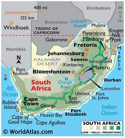 South Africa Large Color Map