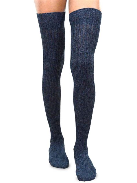 Teehee Womens Fashion Extra Long Cotton Thigh High Socks 4 Pair Pack
