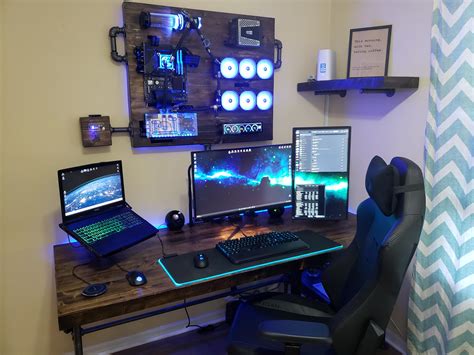 Just Finished A Wall Mounted Pc To Go With Desk I Built 2 Years Ago